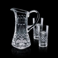 54 Oz. Cavanaugh Crystal Pitcher and 2 Hiball Glasses